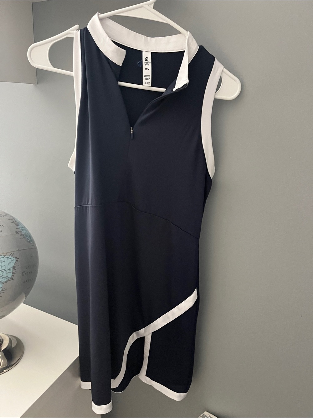 Kyodan Navy and White Sleeveless Polo Golf Dress